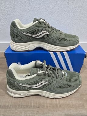 SauconyGrid Jazz9  Green Mesh & Suede Running Sneakers